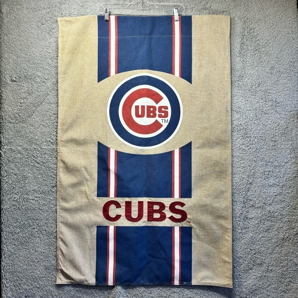Chicago Cubs Two Sided Vertical Banner 28 x 43 red, white, and blue MLB - Picture 7 of 12
